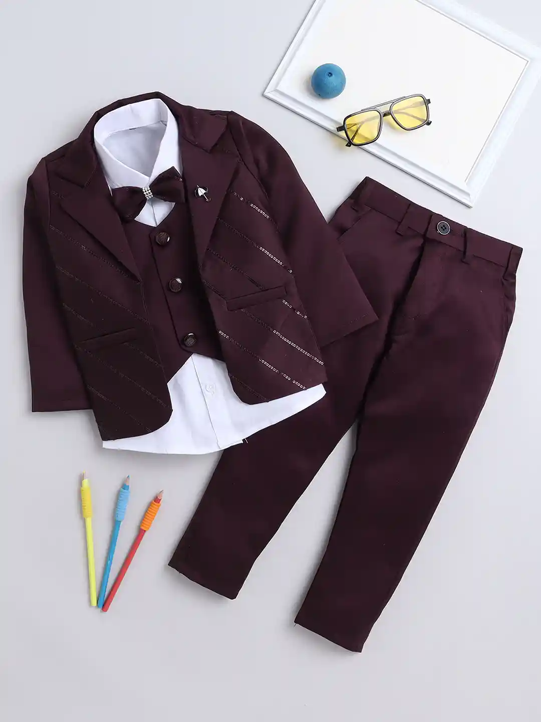 Birthday Burgundy Baby Shirt Suit Baby Boy Burgundy Outfit