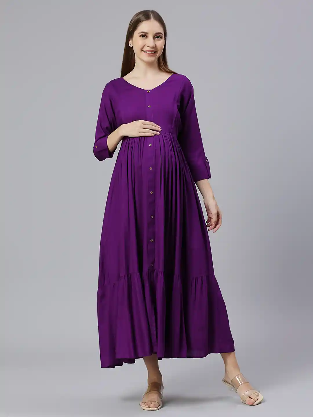 Buy Aanyor V-Neck Maternity Maxi Dress Dresses for Women