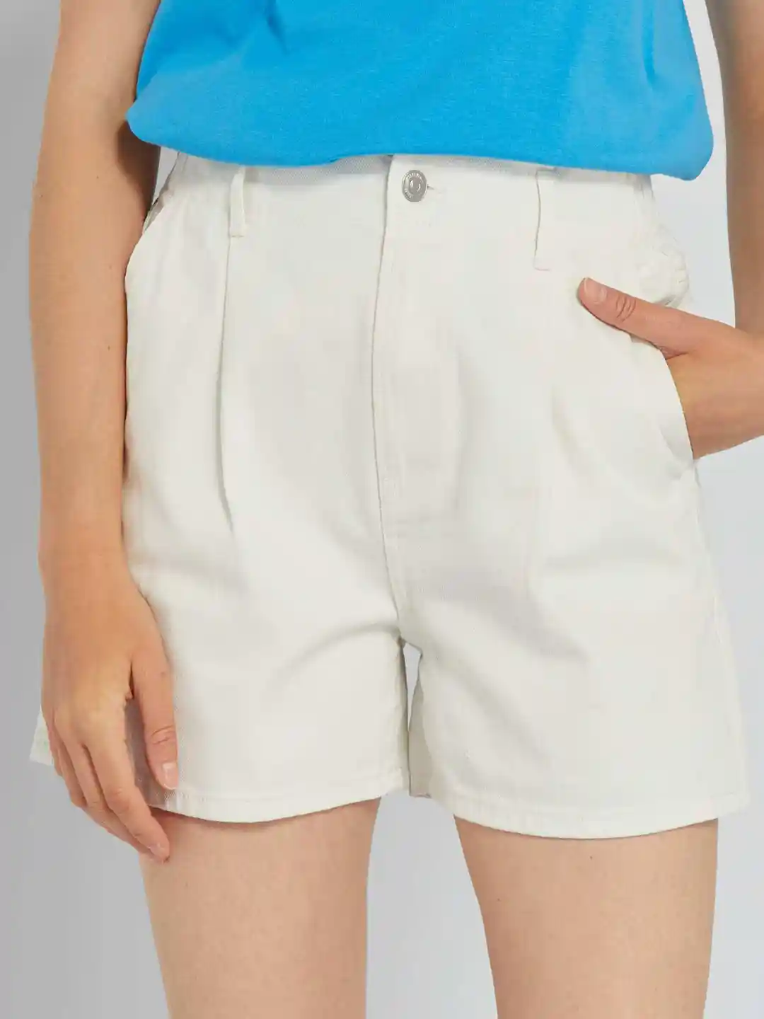 Buy KIABI Women Mid-Rise Pure Cotton Shorts Shorts for Women