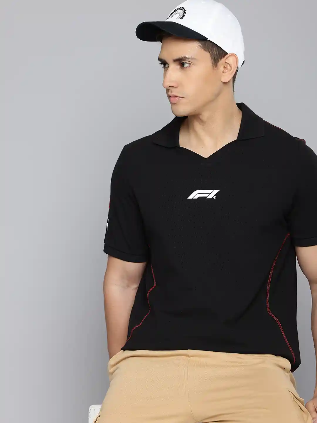 PUMA Motorsport Scuderia Ferrari Formula Polo Collar Pure Cotton T-shirt