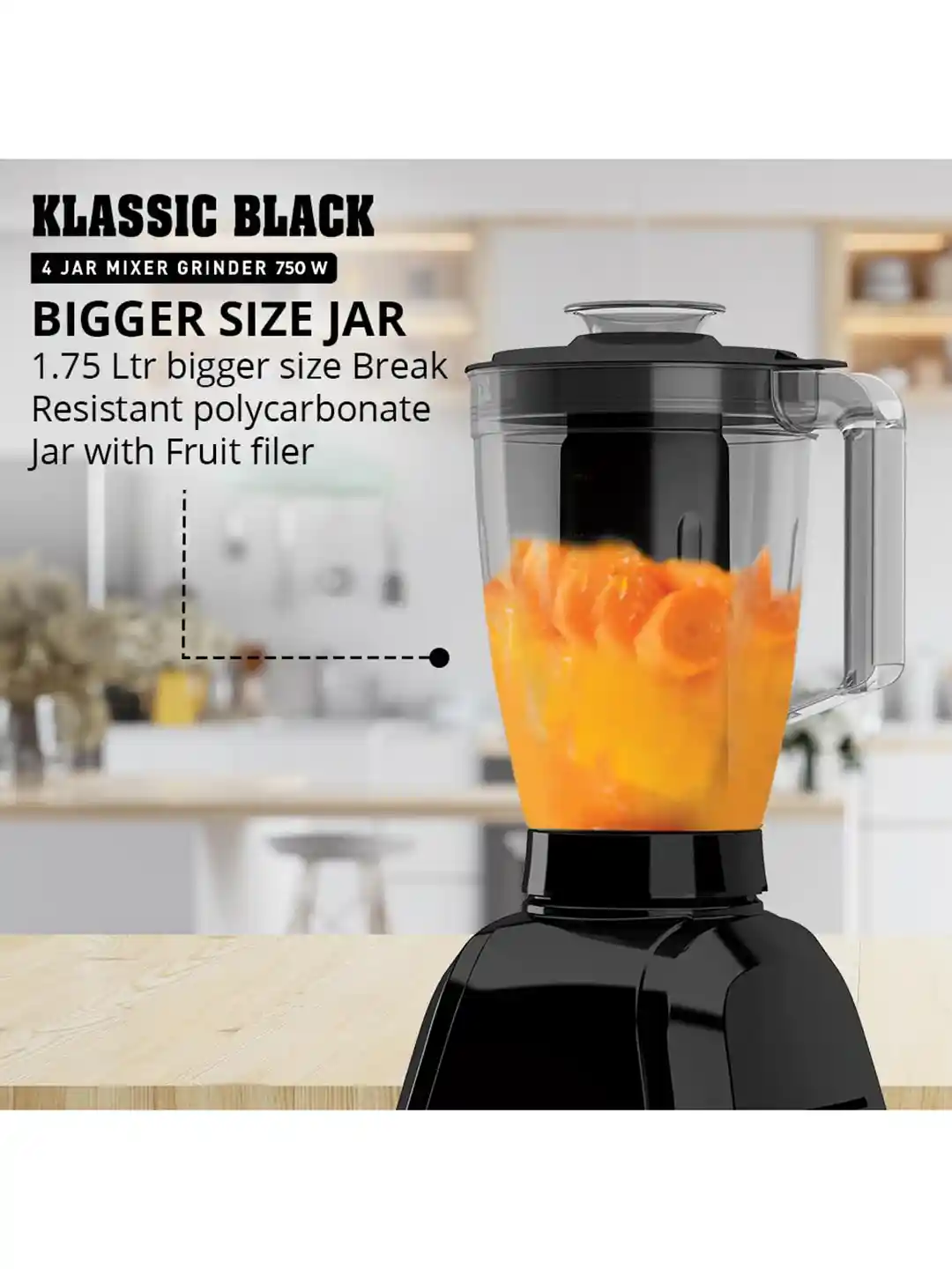 Buy Havells Klassic Black 750 W Jar Mixer L, L