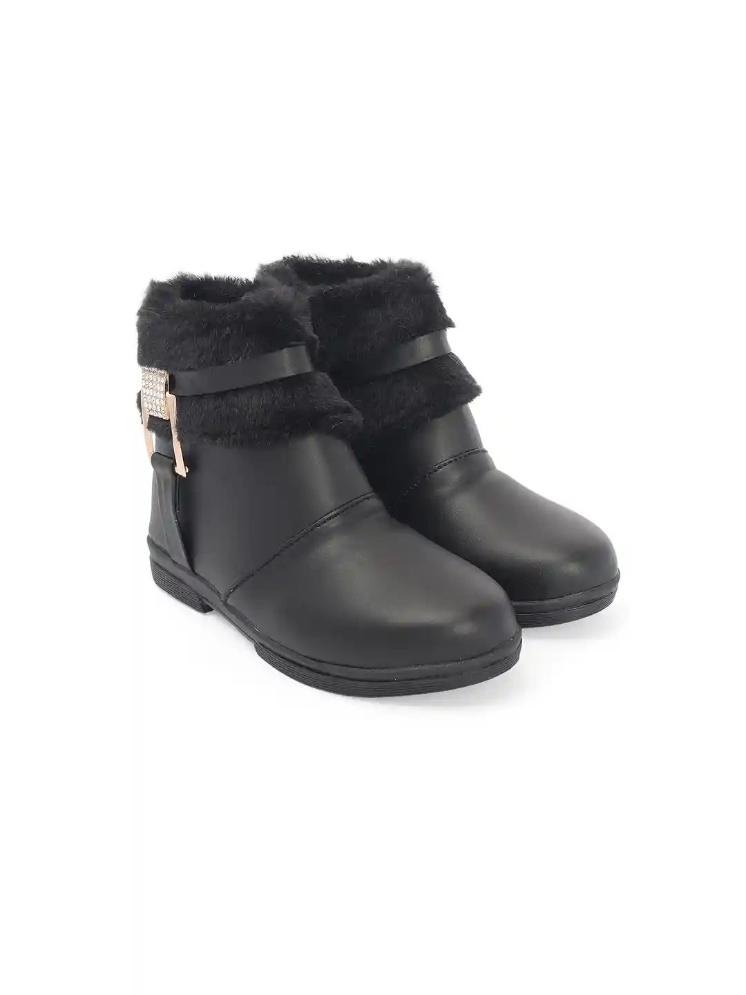 Buy BAESD Girls Faux-Fur Buckle Detailed Winter Boots Boots for