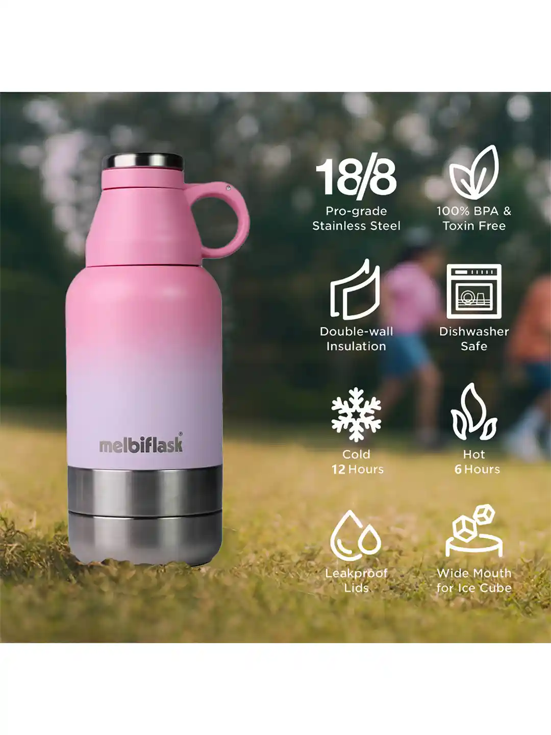 Buy MELBIFY Pink Colourblocked Stainless Steel Double Wall Vacuum