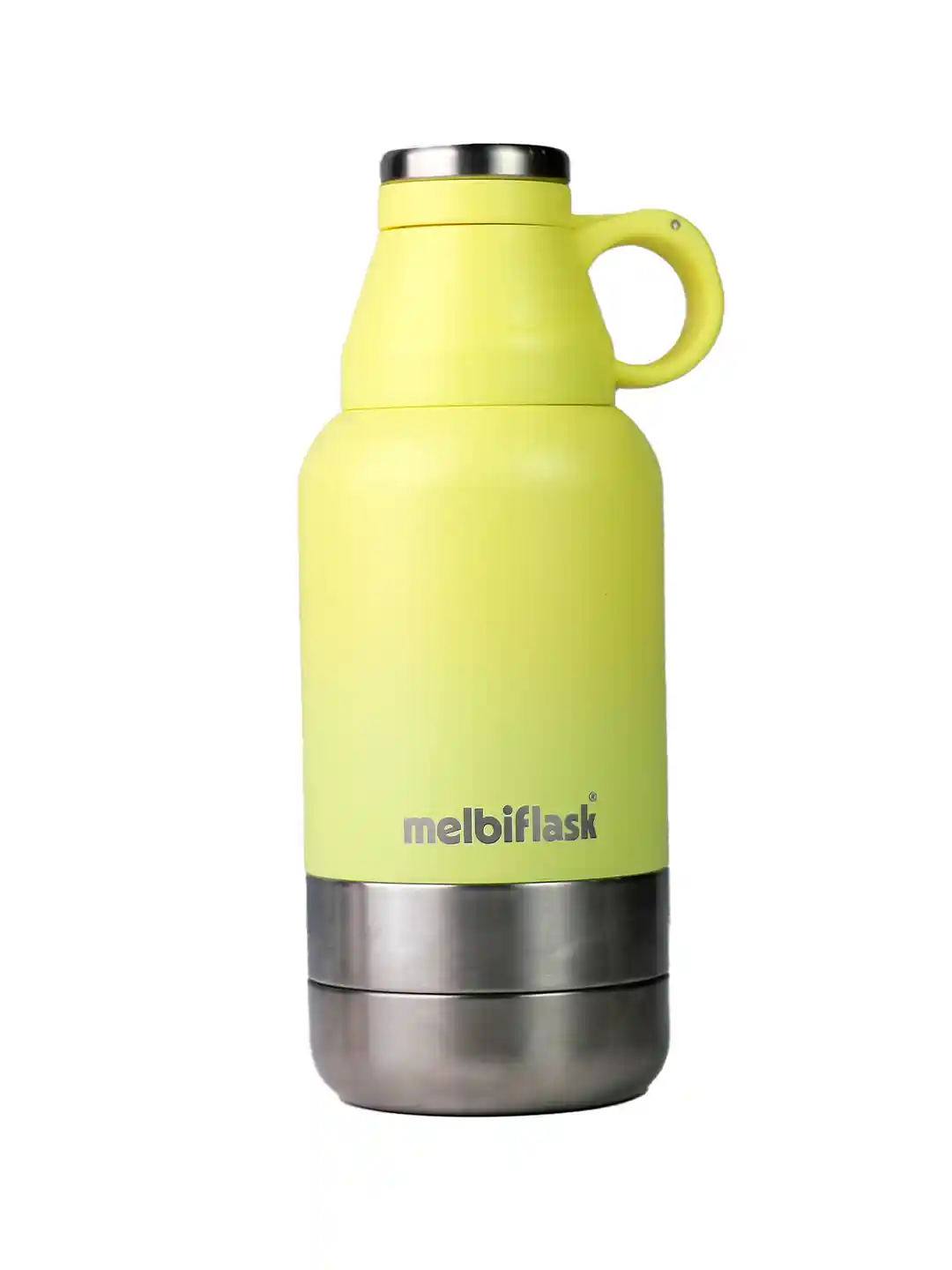 MELBIFY Yellow Solid Stainless Steel Double Wall Vacuum Flask 1L
