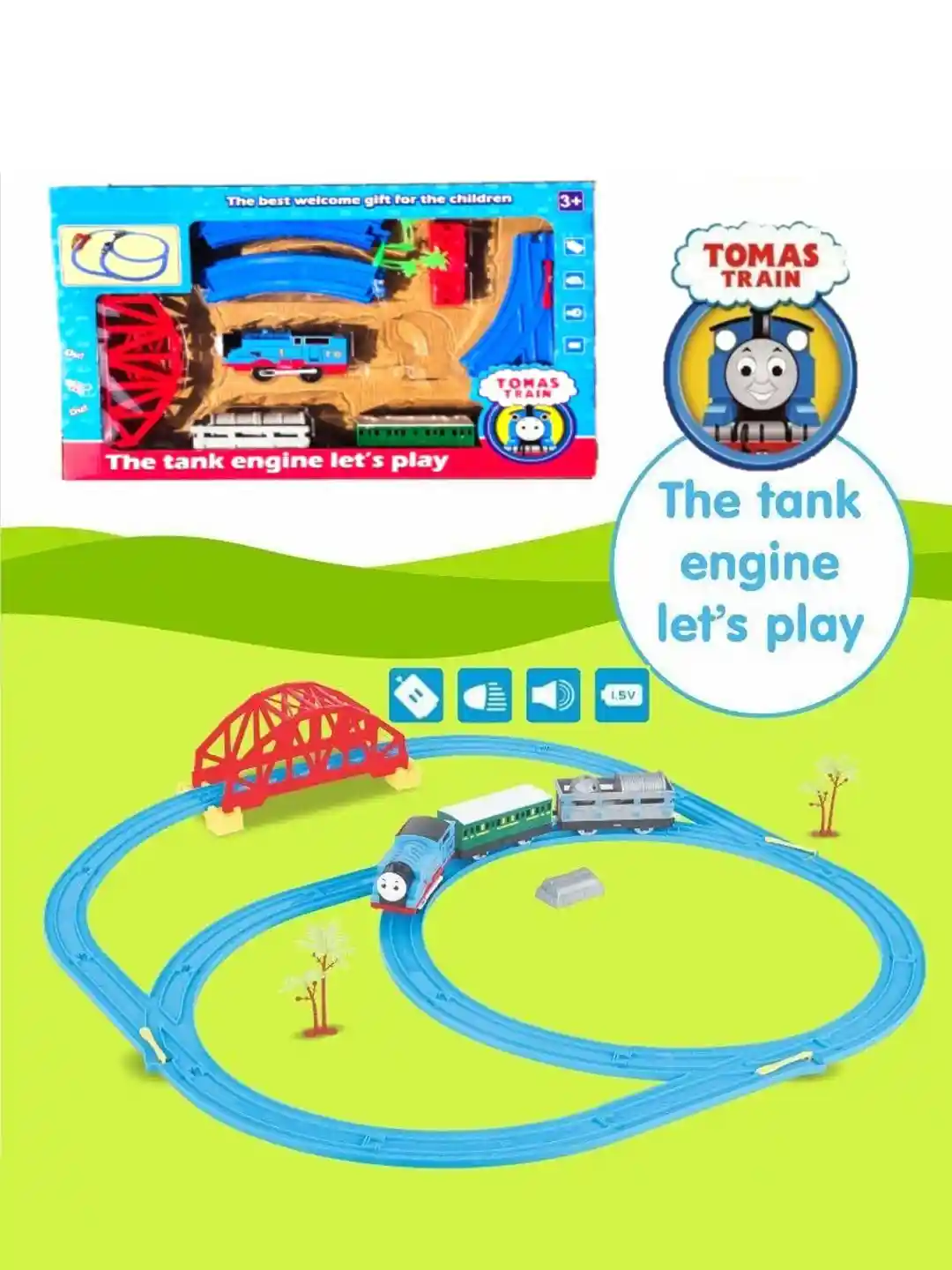 Buy ADKD Kids Musical Vintage Thomas Train World Toy Train Track