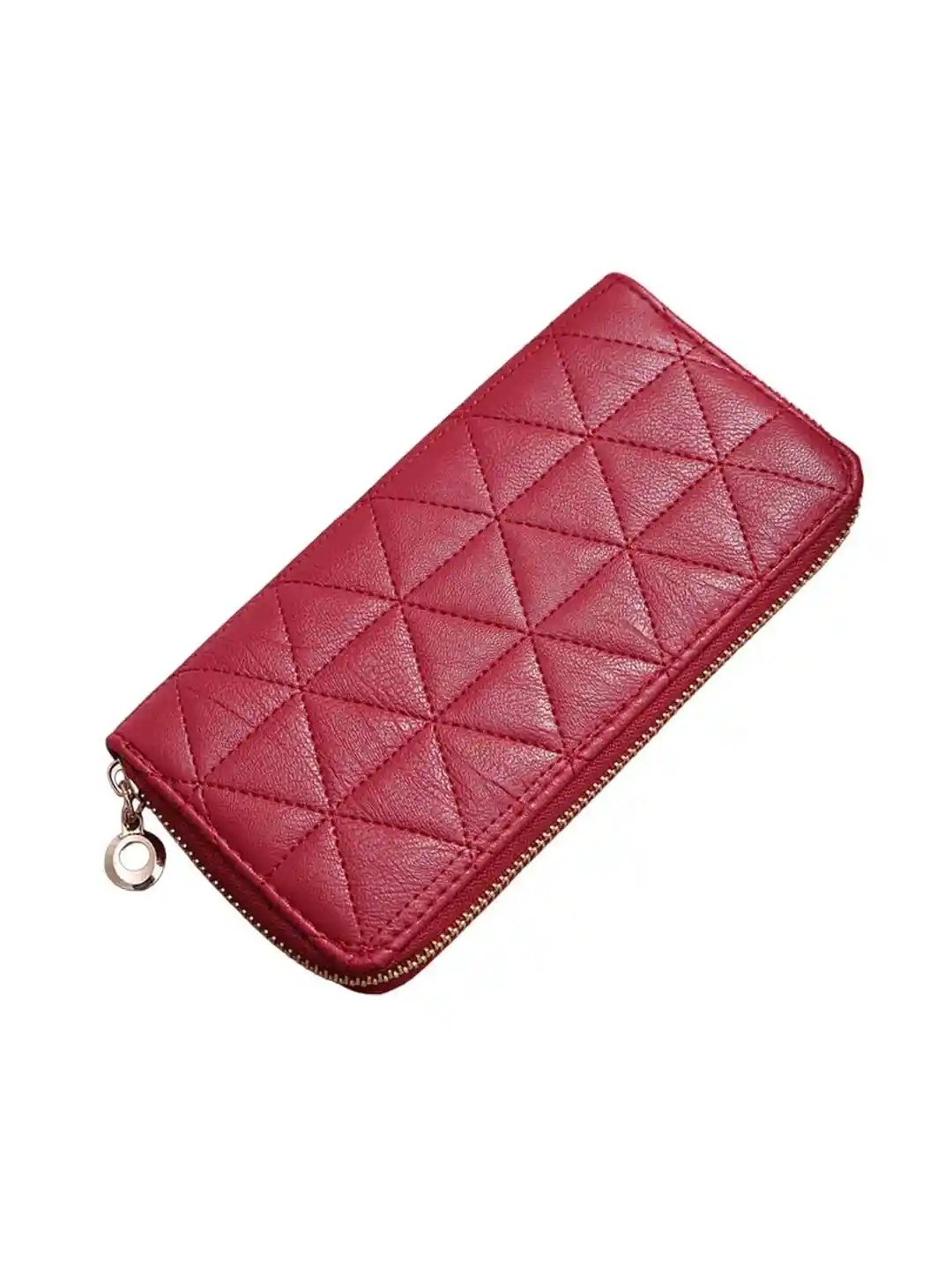 Buy SYGA Women Solid Quilted Leather Zip Around Wallet Wallets