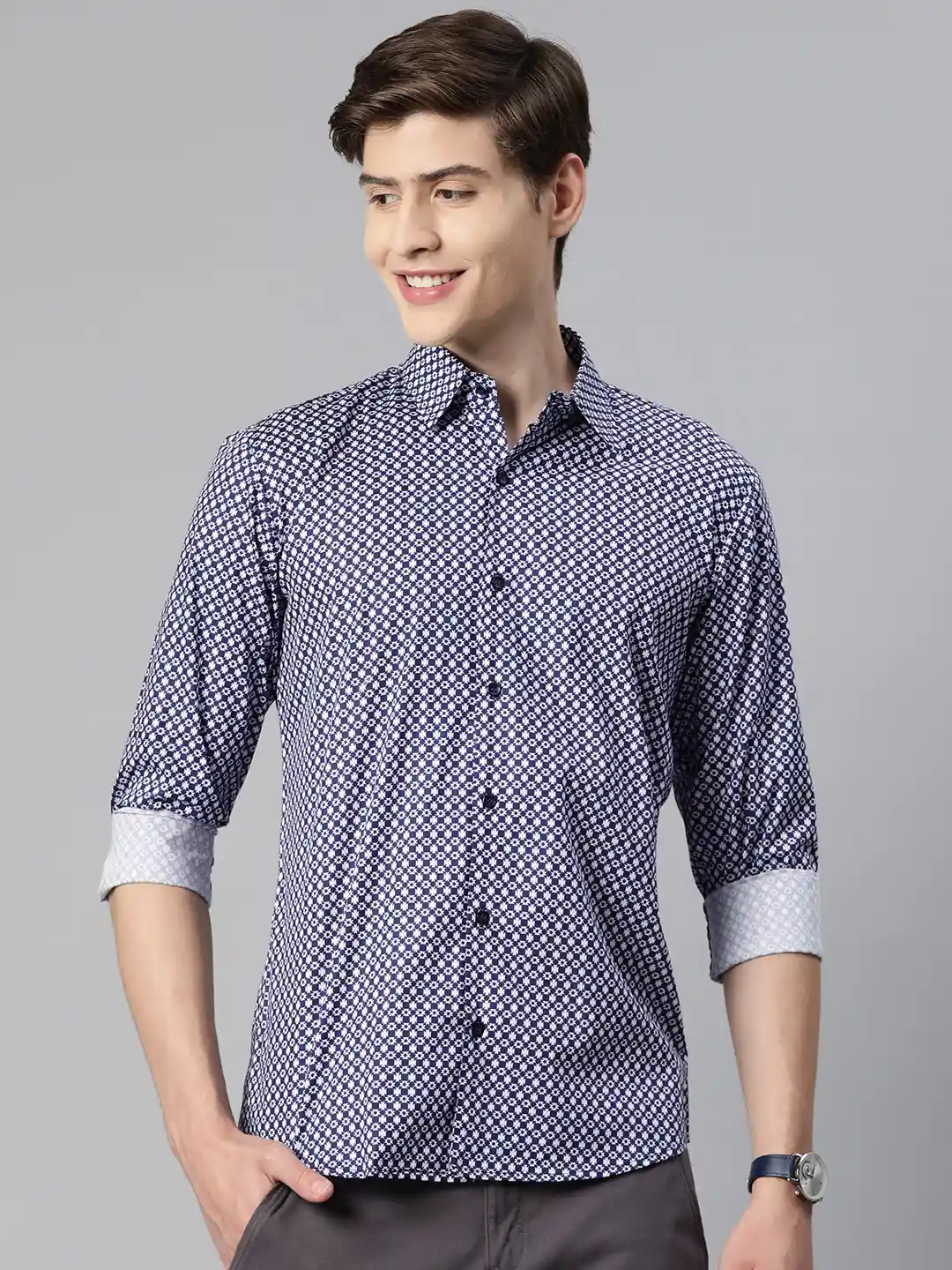 Buy Monsui Men Classic Opaque Printed Casual Shirt Shirts for