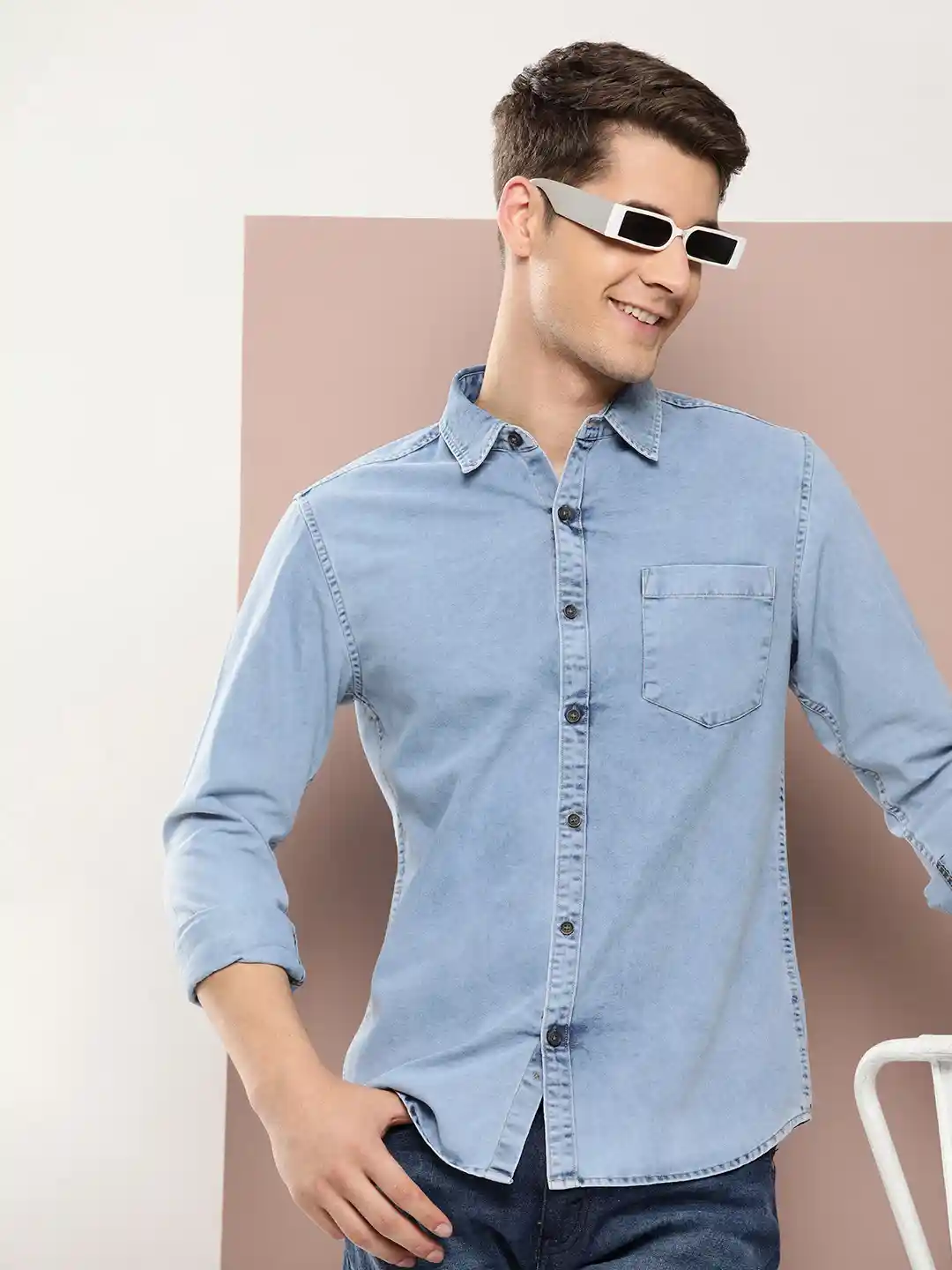 Buy Harvard Men Classic Slim Fit Faded Pure Cotton Denim Casual