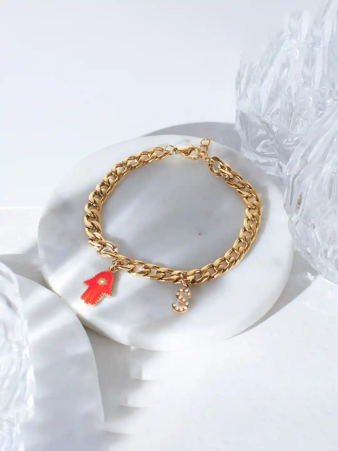 Buy SALTY Gold-Plated S Letter Charm Bracelet Bracelet for Women