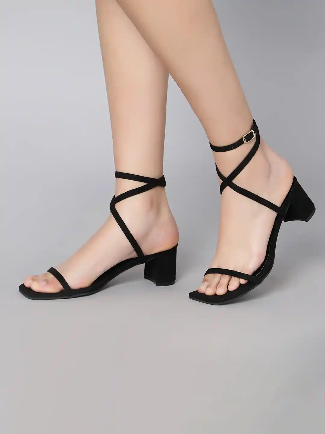 Buy Suede Open Toe Block Heel Gladiators Heels for