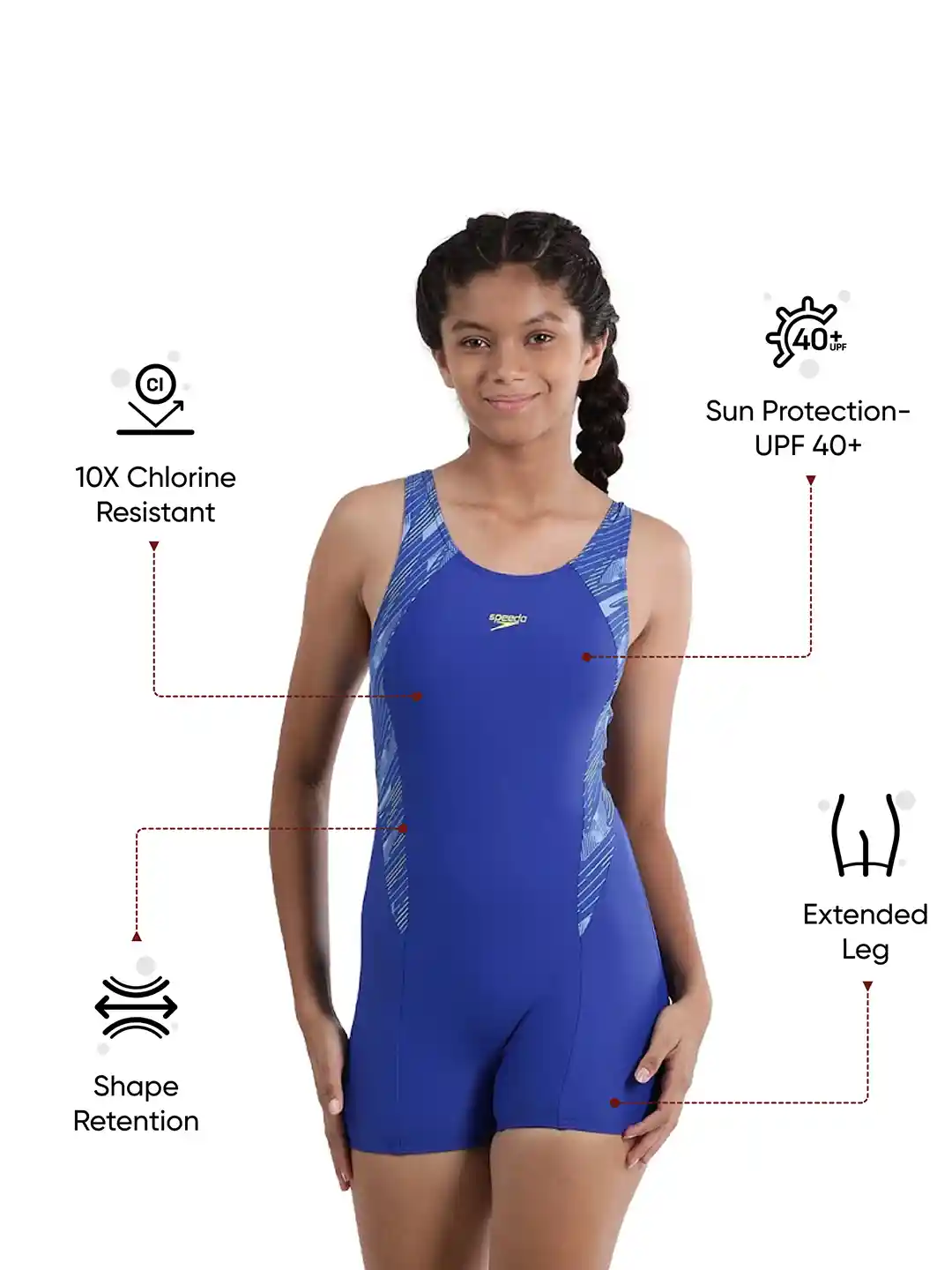 Buy Speedo Girls Hyperboom Splice Muscle Back Legsuit Swimwear