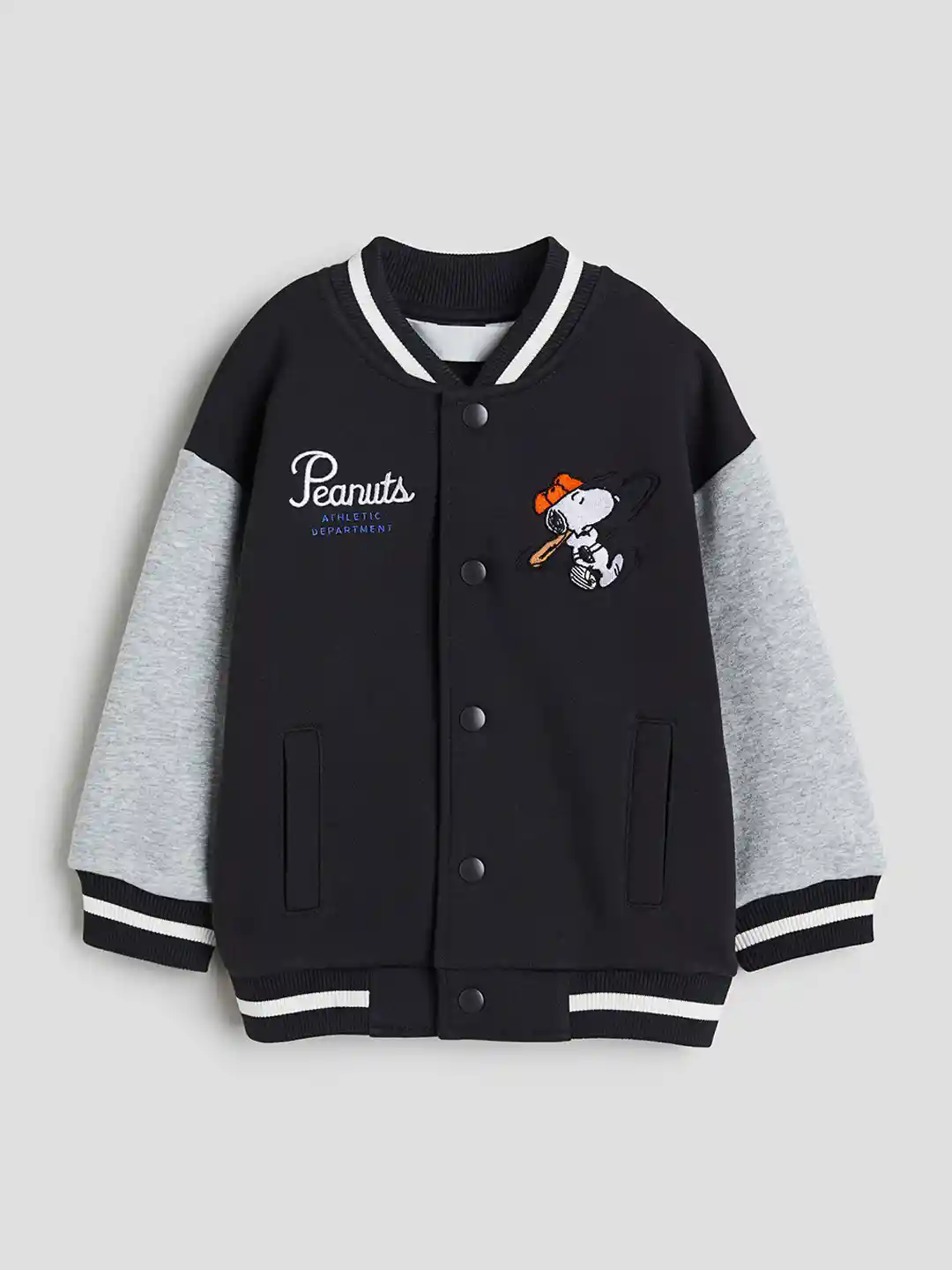 Buy H&M Boys Peanuts Printed Oversized Baseball Jacket Jackets