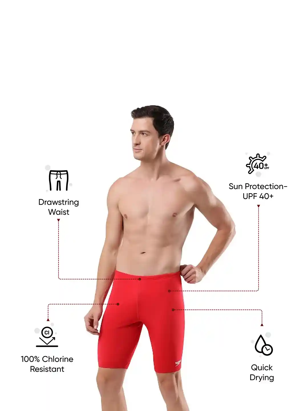 Buy Speedo Men Endurance Plus Essential Jammer Swim Bottoms for - Main Image