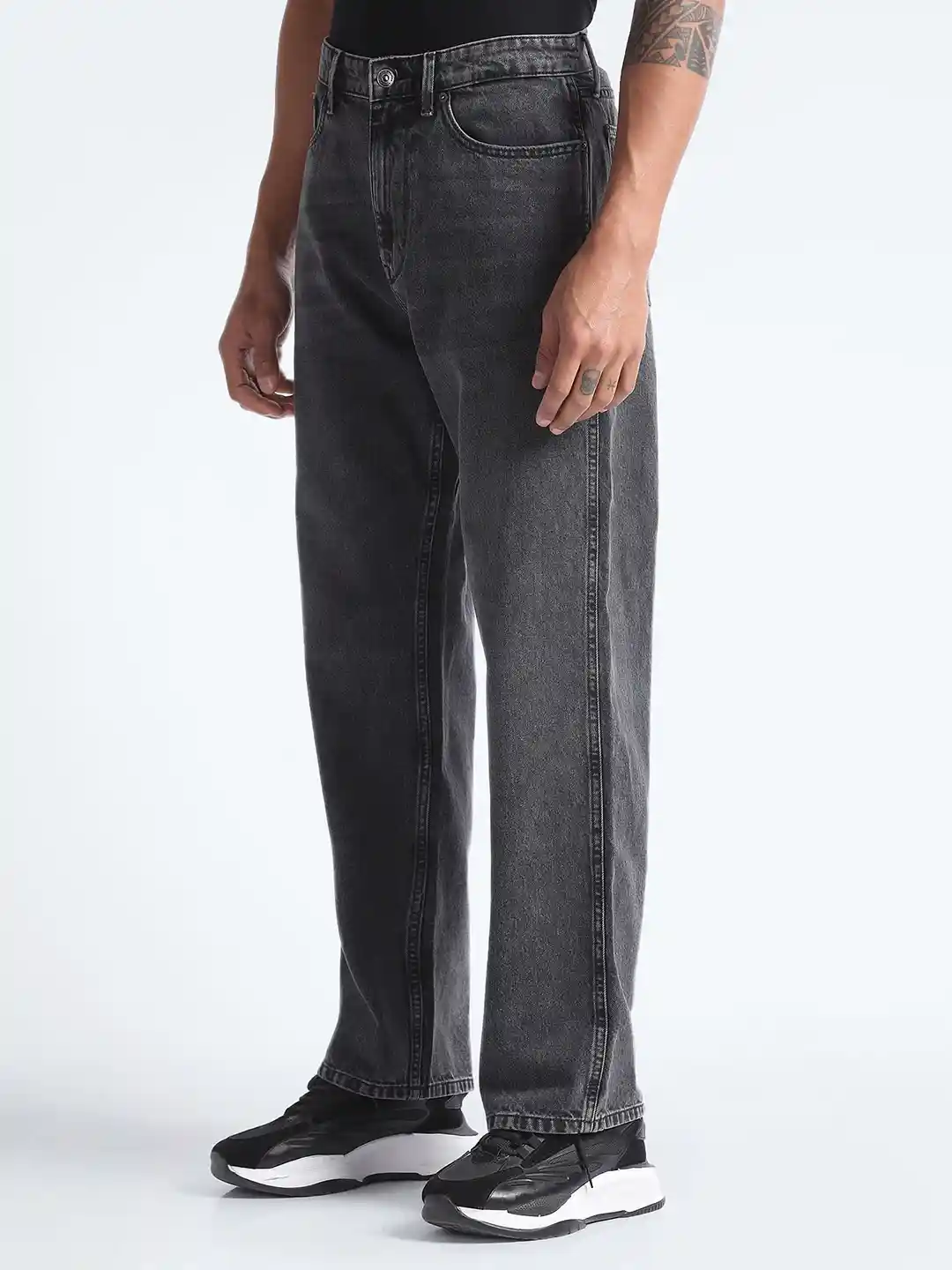 Buy Flying Machine Men Cobain 90s Mid-Rise Relaxed Fit Clean Look