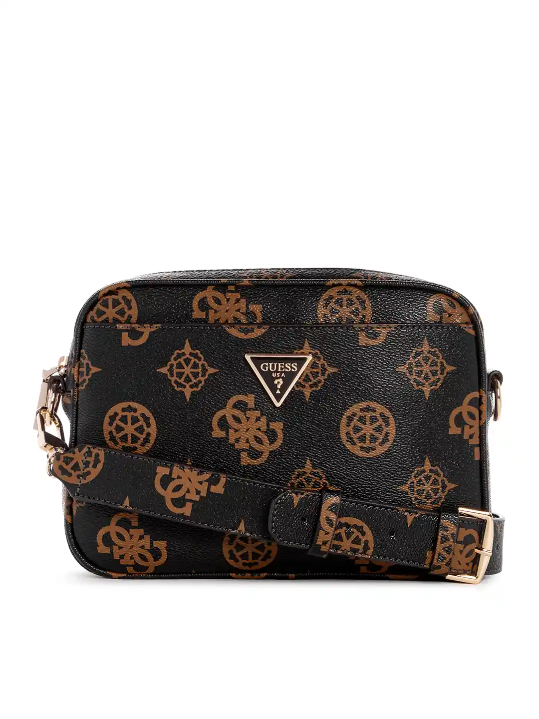 Buy GUESS Brand Logo Printed Structured Sling Bag Handbags for