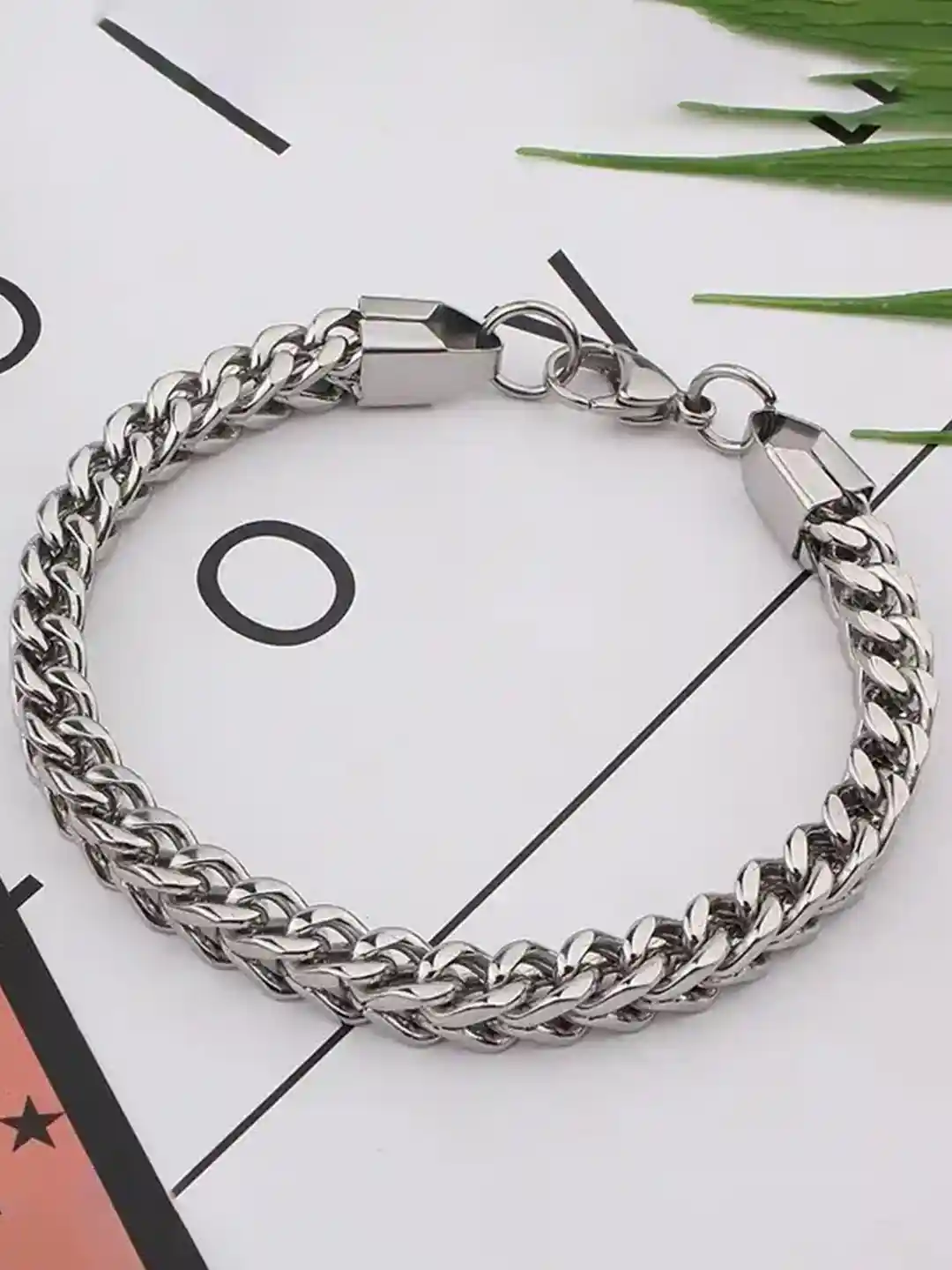 Buy MEENAZ Men Silver-Plated Link Bracelet Bracelet for Men