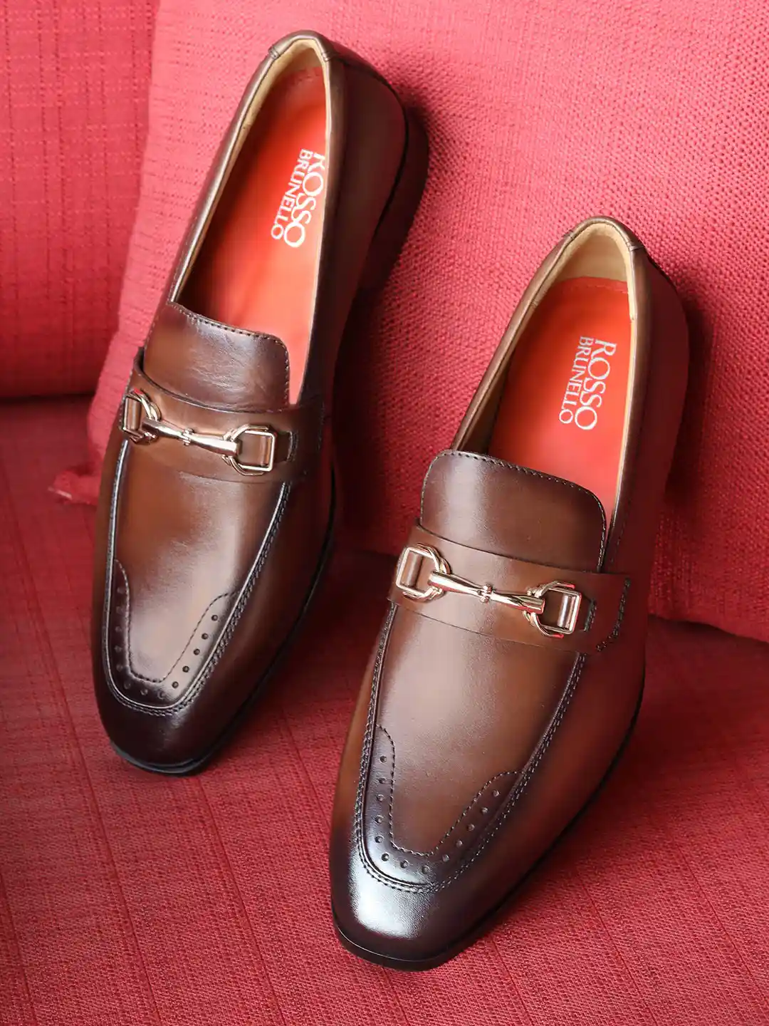 Dress Shoes Red Ferragamo Mens Shoes HITZ8305 Men's Red Leather