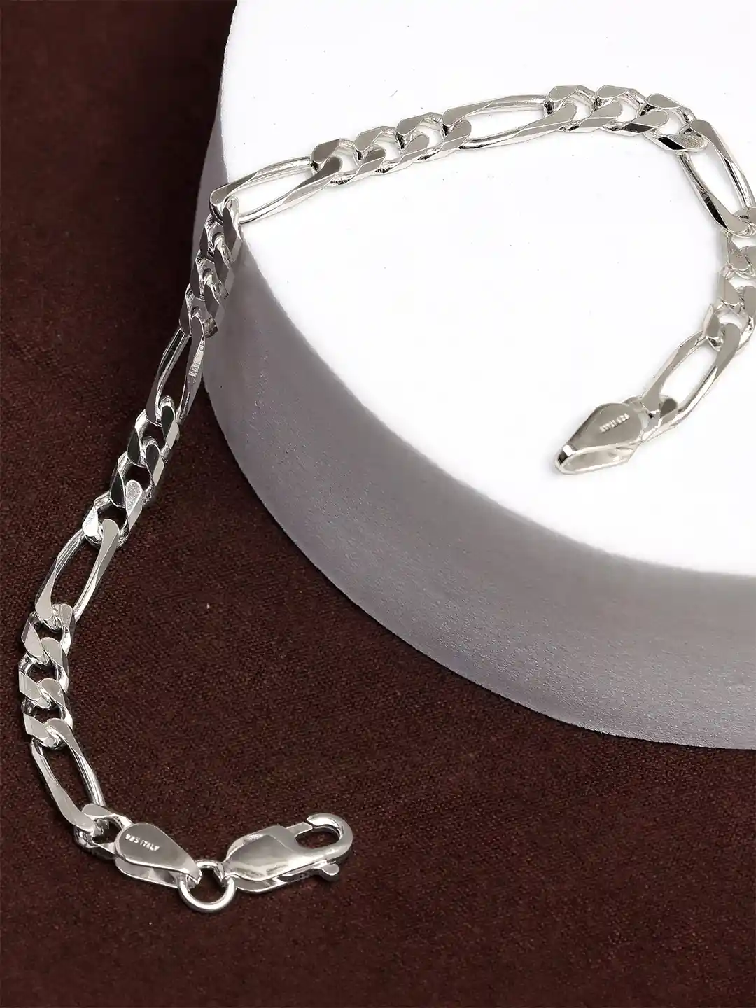Buy LeCalla Men Silver Plated 925 Sterling Silver Link Bracelet