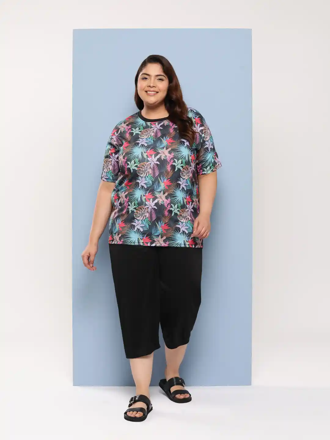 Buy Aarika Plus Size Floral Print Full Coverage Swim Set - Main Image