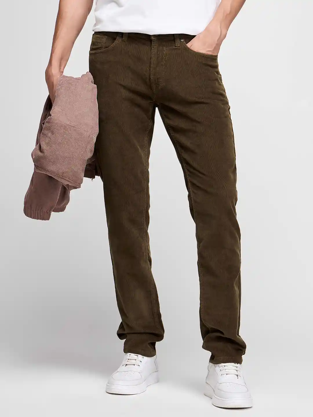 Buy DAGERRFLY Men Slim Fit Corduroy Stretchable Casual Trouser