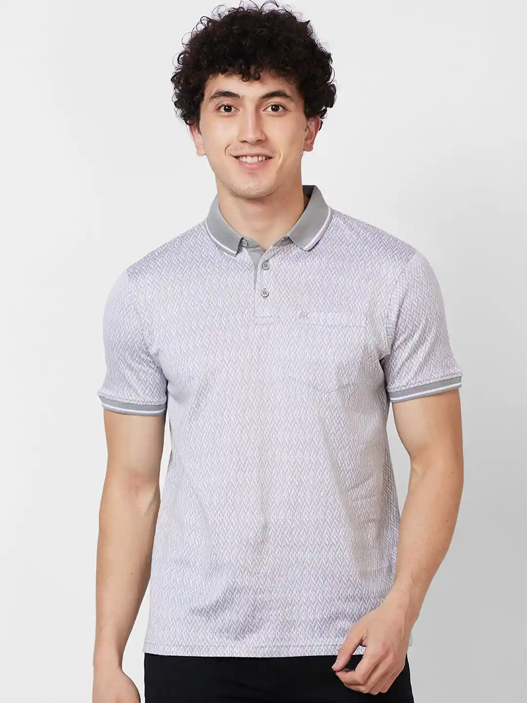 Buy Raymond Polo Collar Short Sleeves Woven Design Regular Fit