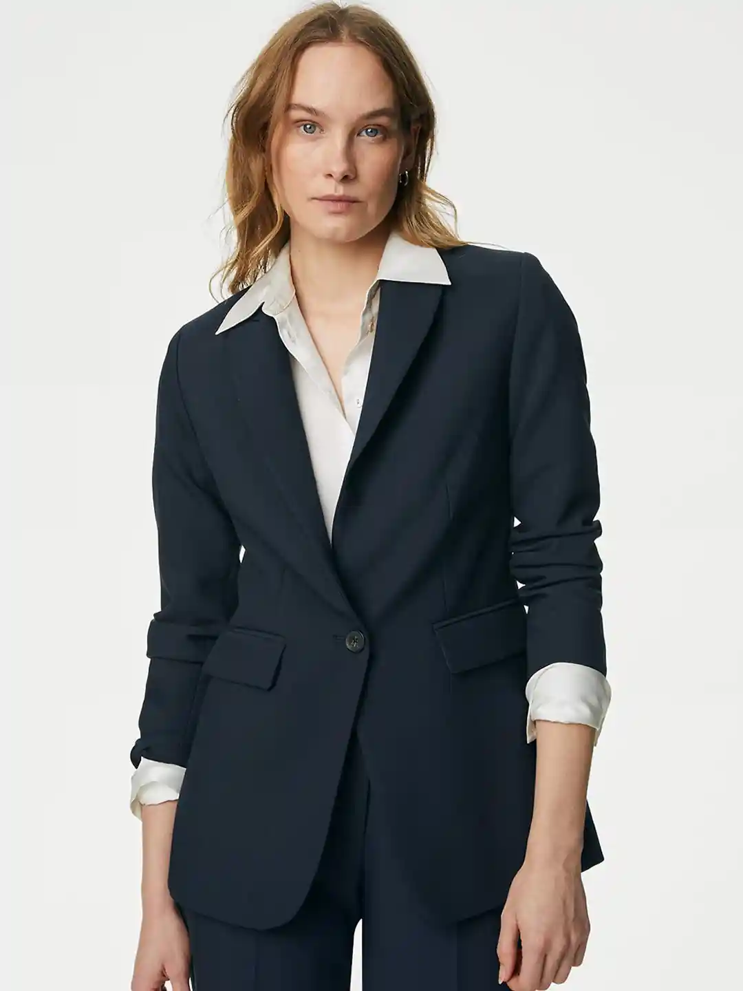 Buy Marks Spencer Notched Lapel Tailored Single Breasted Blazer