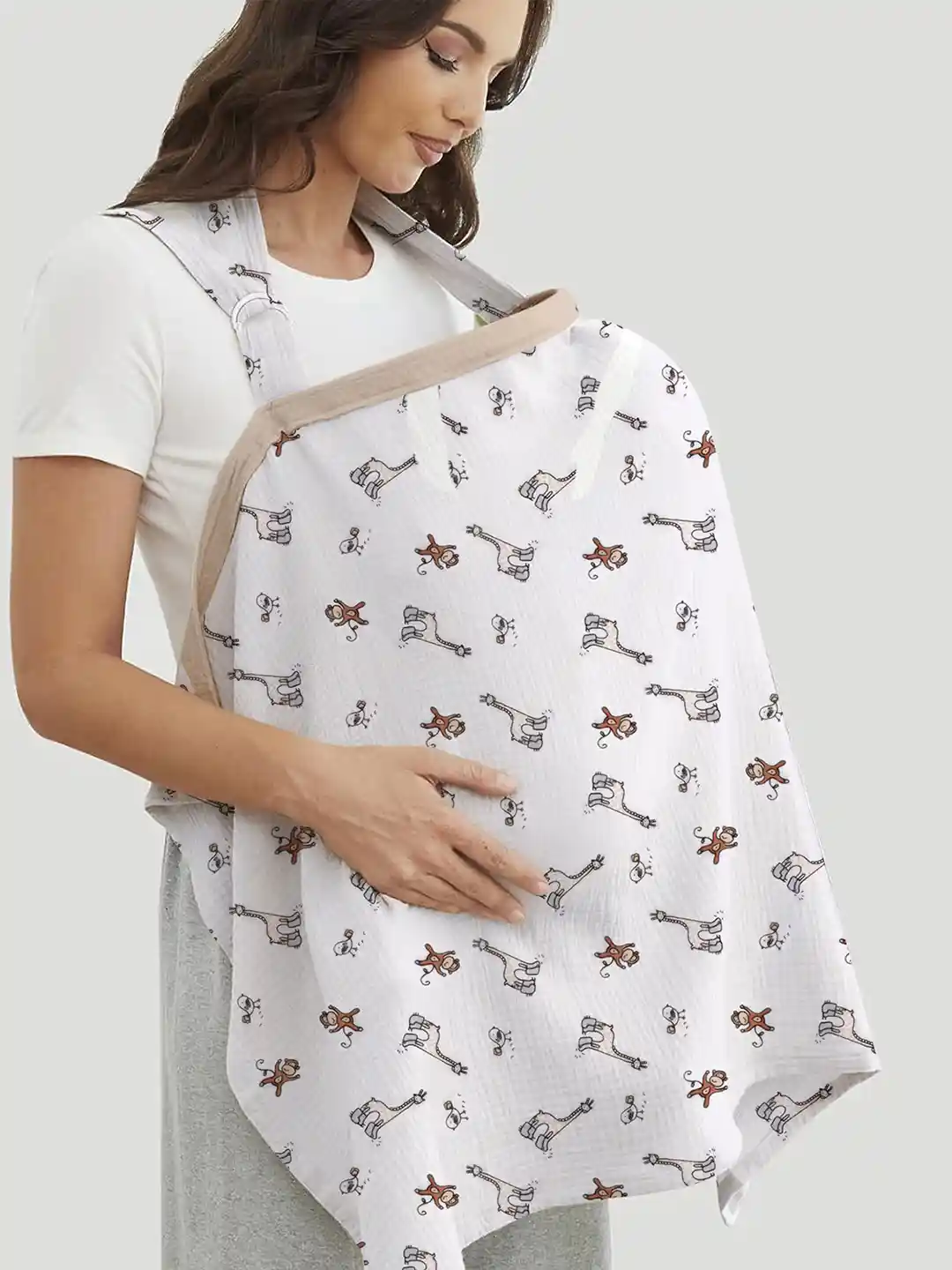 Buy Moms Home Printed Pure Cotton Breastfeeding Apron Feeding