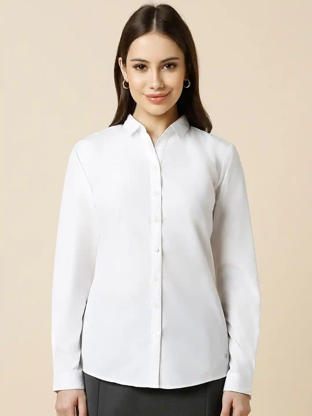 formal dress shirts women White Women's Wear To Work Tops Formal Shirt Best Work Shirts For Women Women's White Twill Fitted