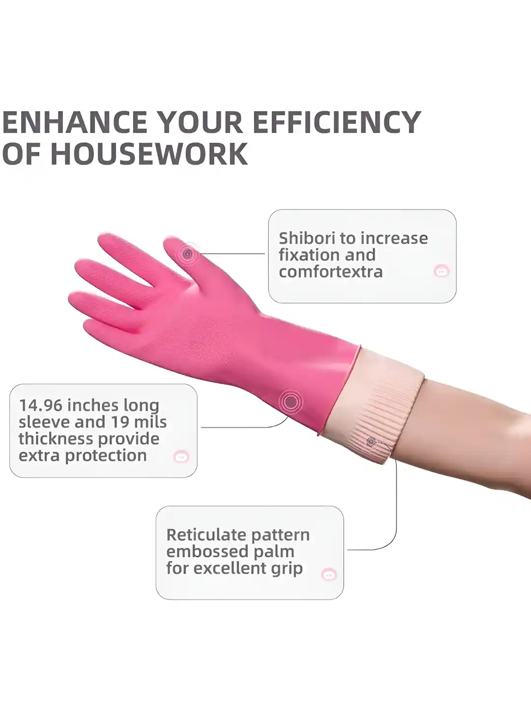 Buy RBGIIT Pink Long Sleeves Hand Skin Safety Kitchen Gloves