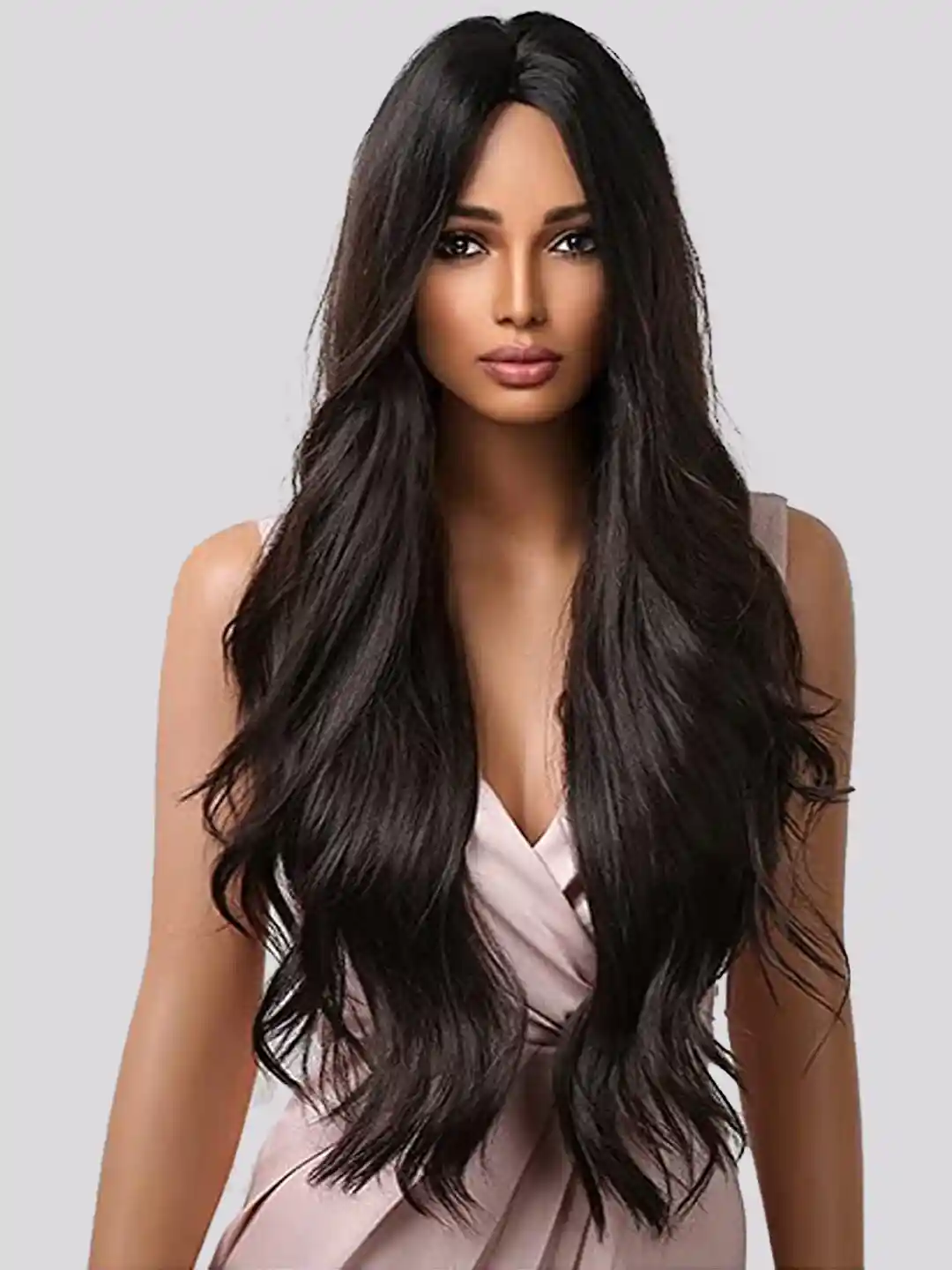 Buy FIMBUL Heat Resistant Long Hair Wigs Hair Extension- Black