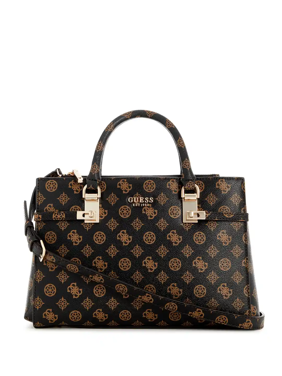 Buy GUESS Brand Logo Print Structured Handheld Bag Handbags for