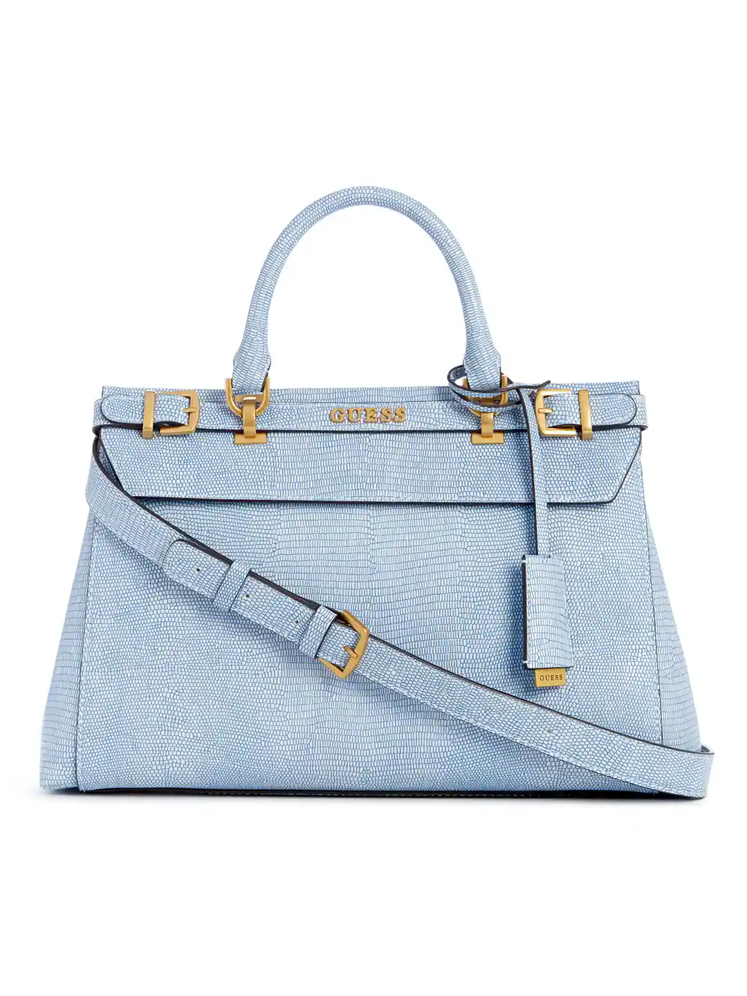 Buy GUESS Snakeskin Textured Structured Handheld Bag Handbags