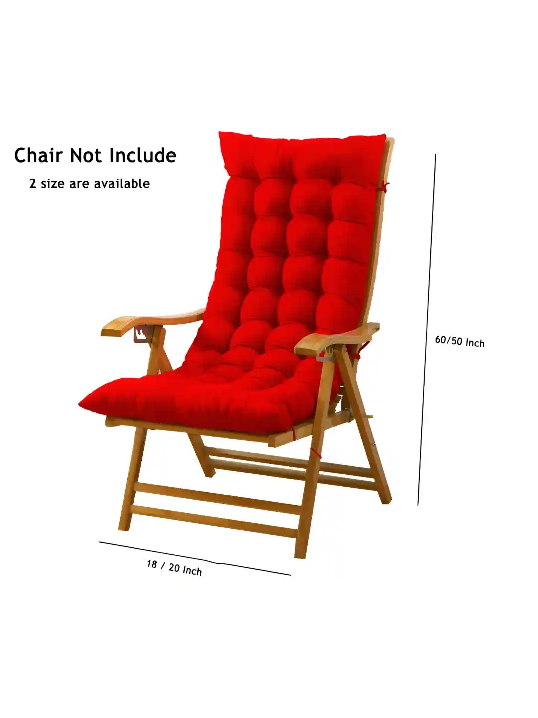 Buy DADDY COOL Red Rectangle Cotton Filled Rocking Chair Cushion - Main Image
