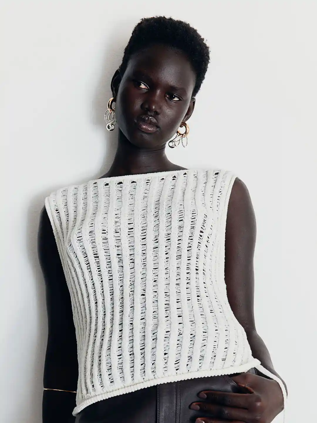 Buy H&M Ladder-Stitch-Look Knitted Vest Top Sweaters for Women