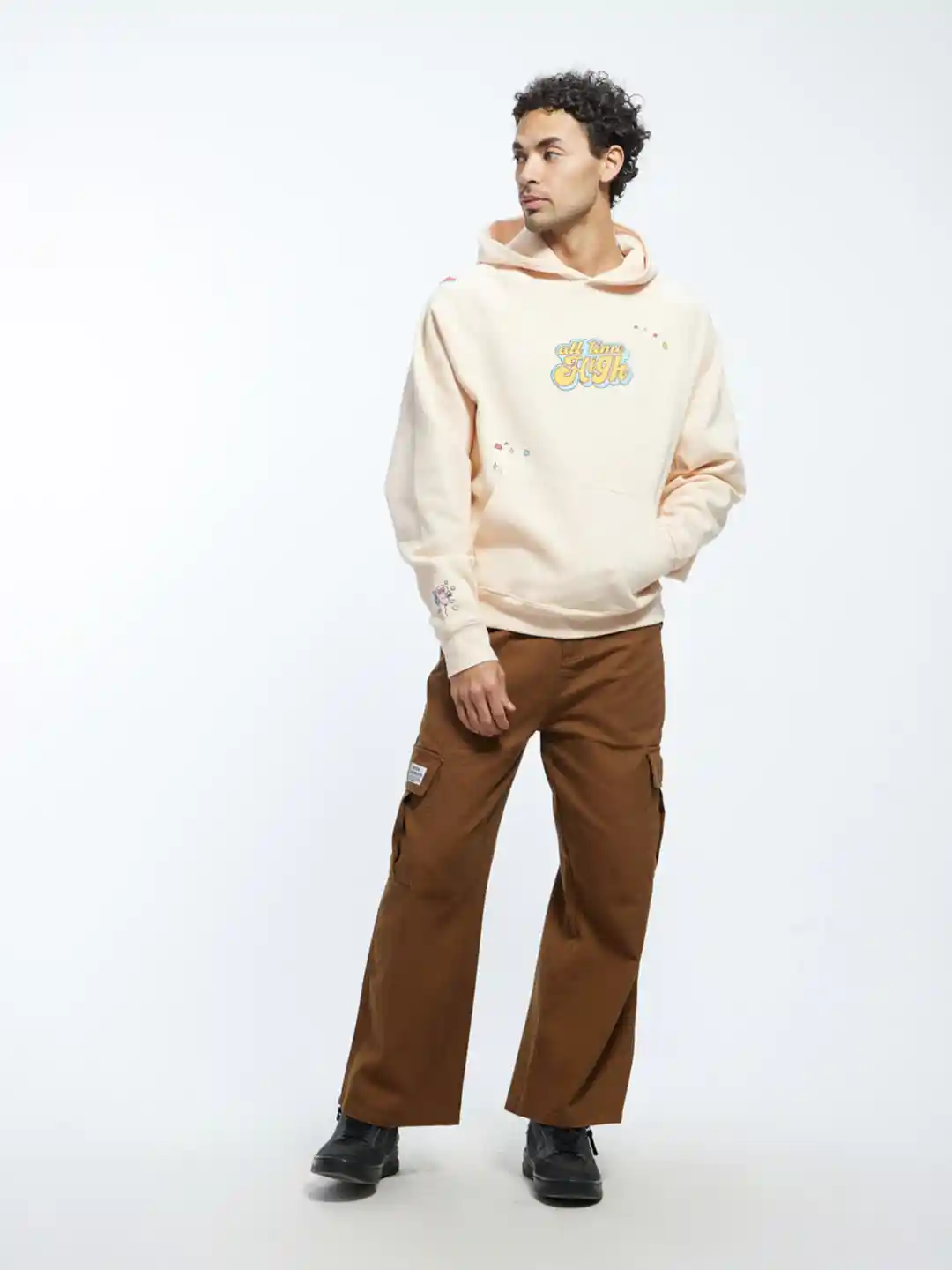 Buy Urban Monkey Unisex Graphic Printed Hooded Fleece Pullover