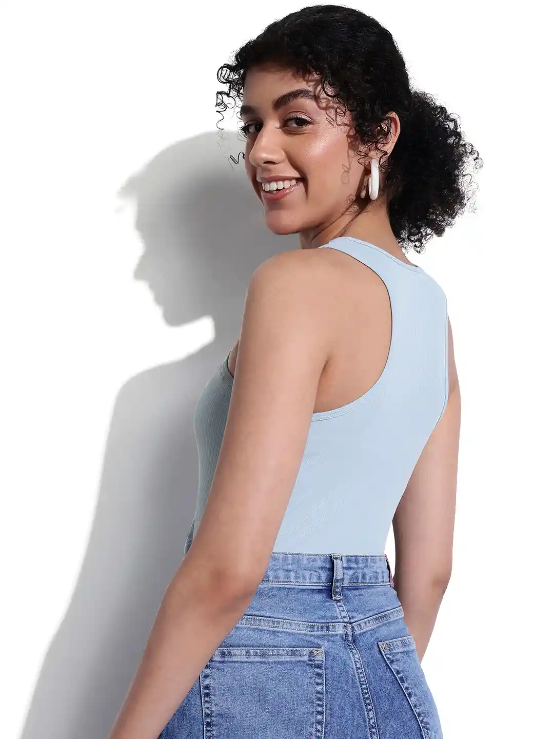 Buy DressBerry Ribbed Racerback Tank Top Tops for Women 27504564