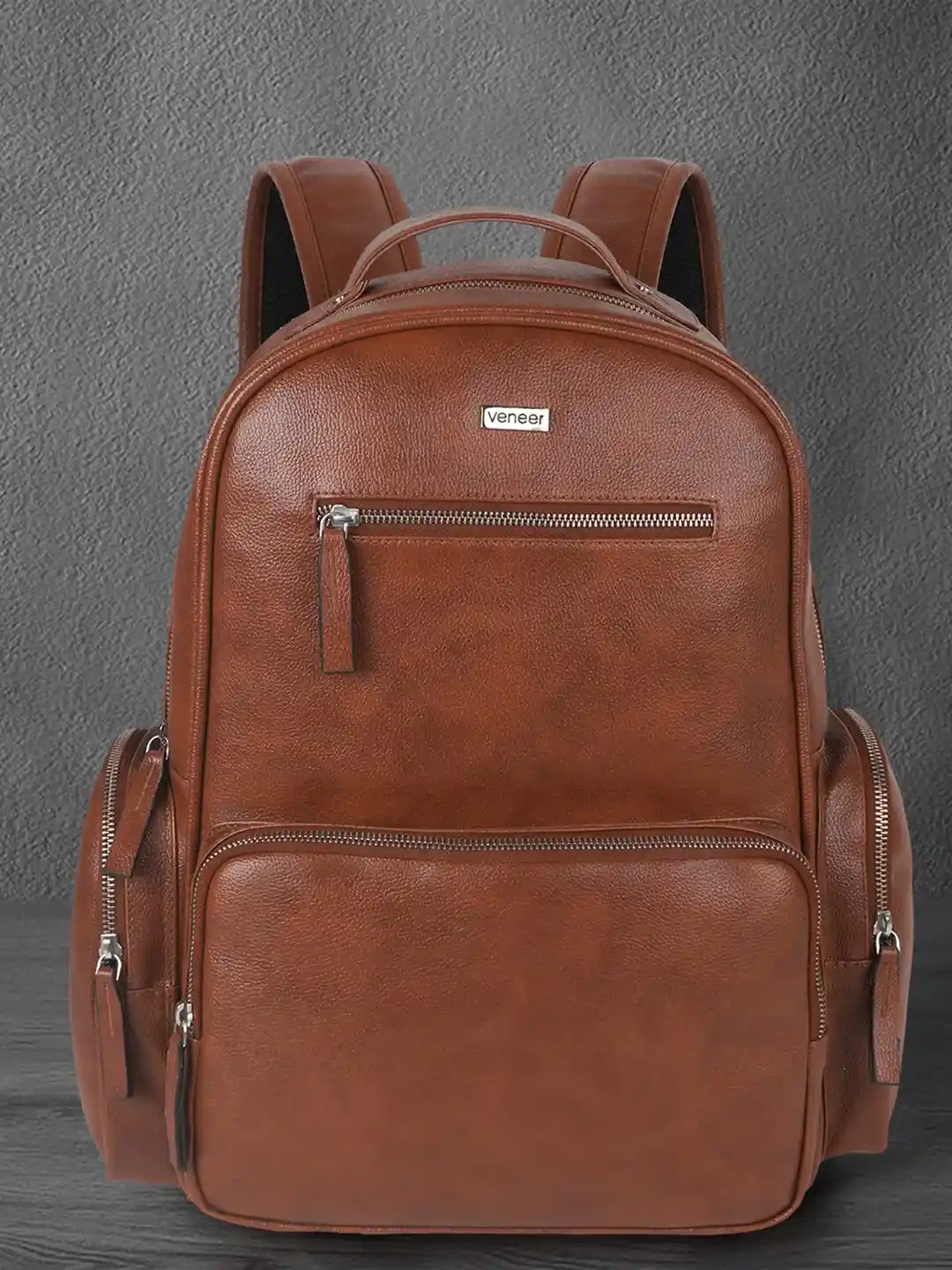 Buy Veneer Unisex Textured Vegan Leather Backpack Up to 15 inch