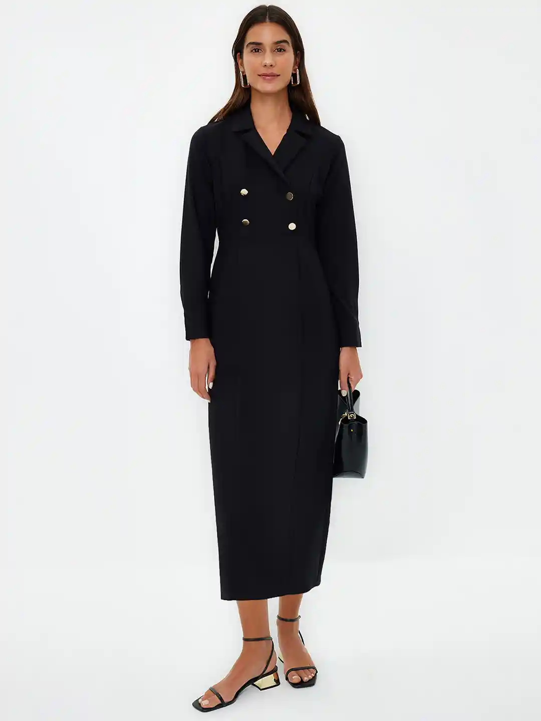 Buy Trendyol Cuffed Sleeves Midi Blazer Dress Dresses for Women