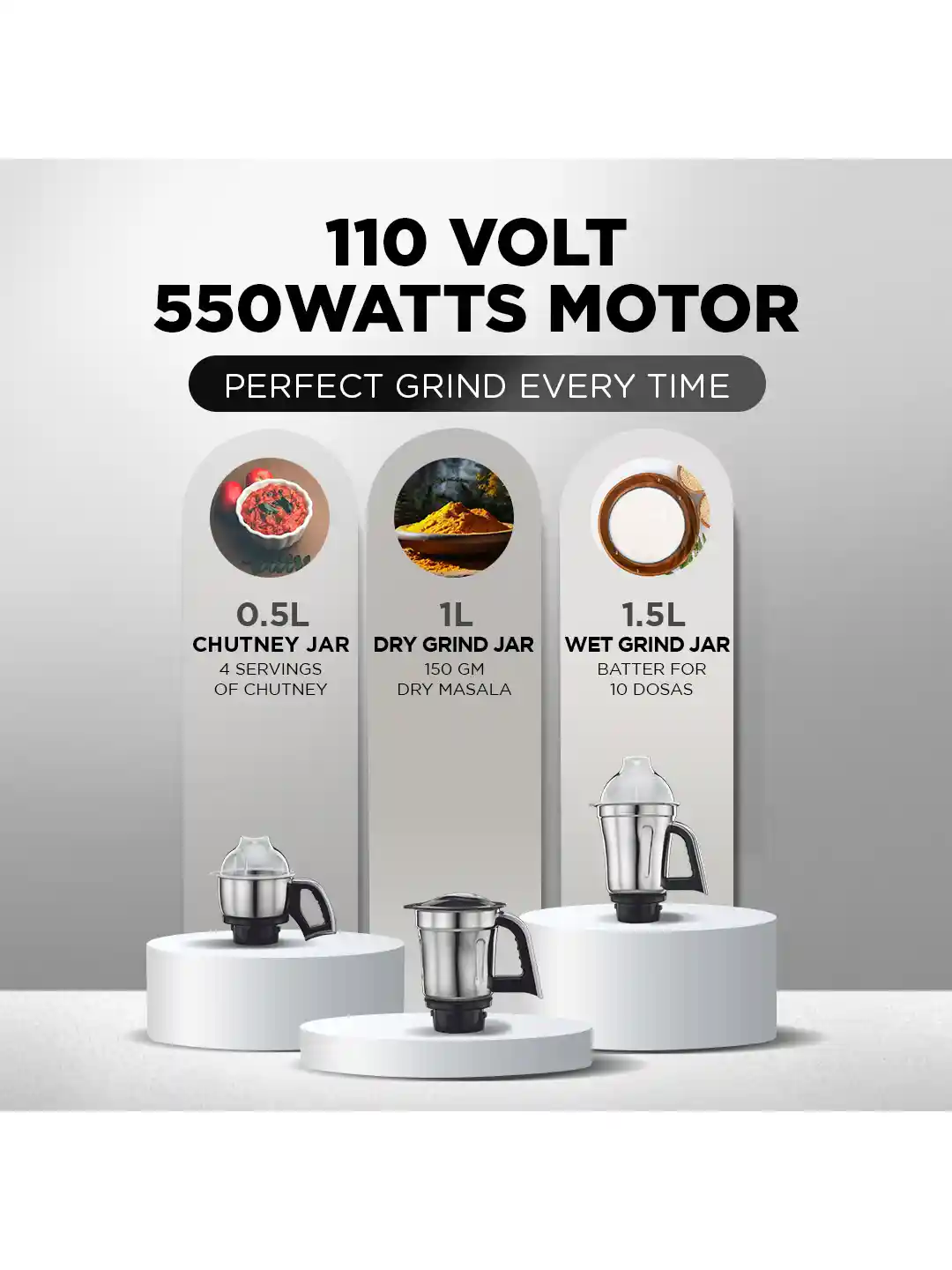 Buy Preethi Steele MG 206 110 Volts Mixer Grinder 550 Watts with