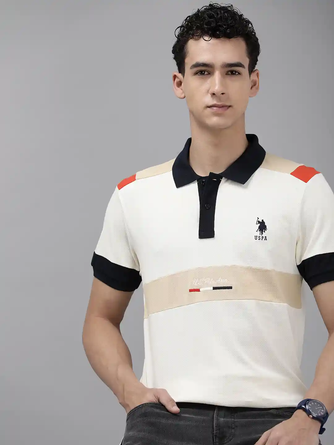 Buy Polo Men Polo Collar Pure Cotton Slim Fit T-shirt