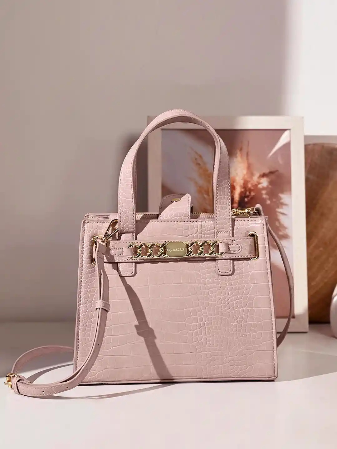 Buy Accessorize Women Tarley Croc Satchel Sling Bag Handbags for