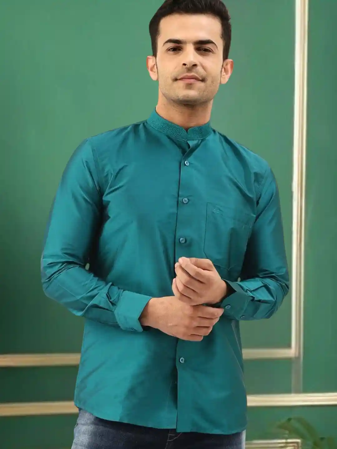 Buy TATTVA Mandarin Collar Casual Shirt Shirts for Men 27588768