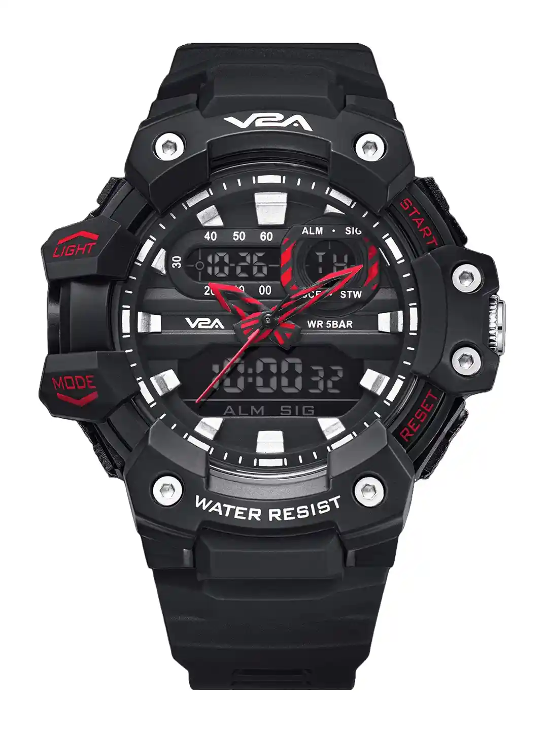 Buy V2A Men Embellished Dial Reset Time Analogue and Digital Watch