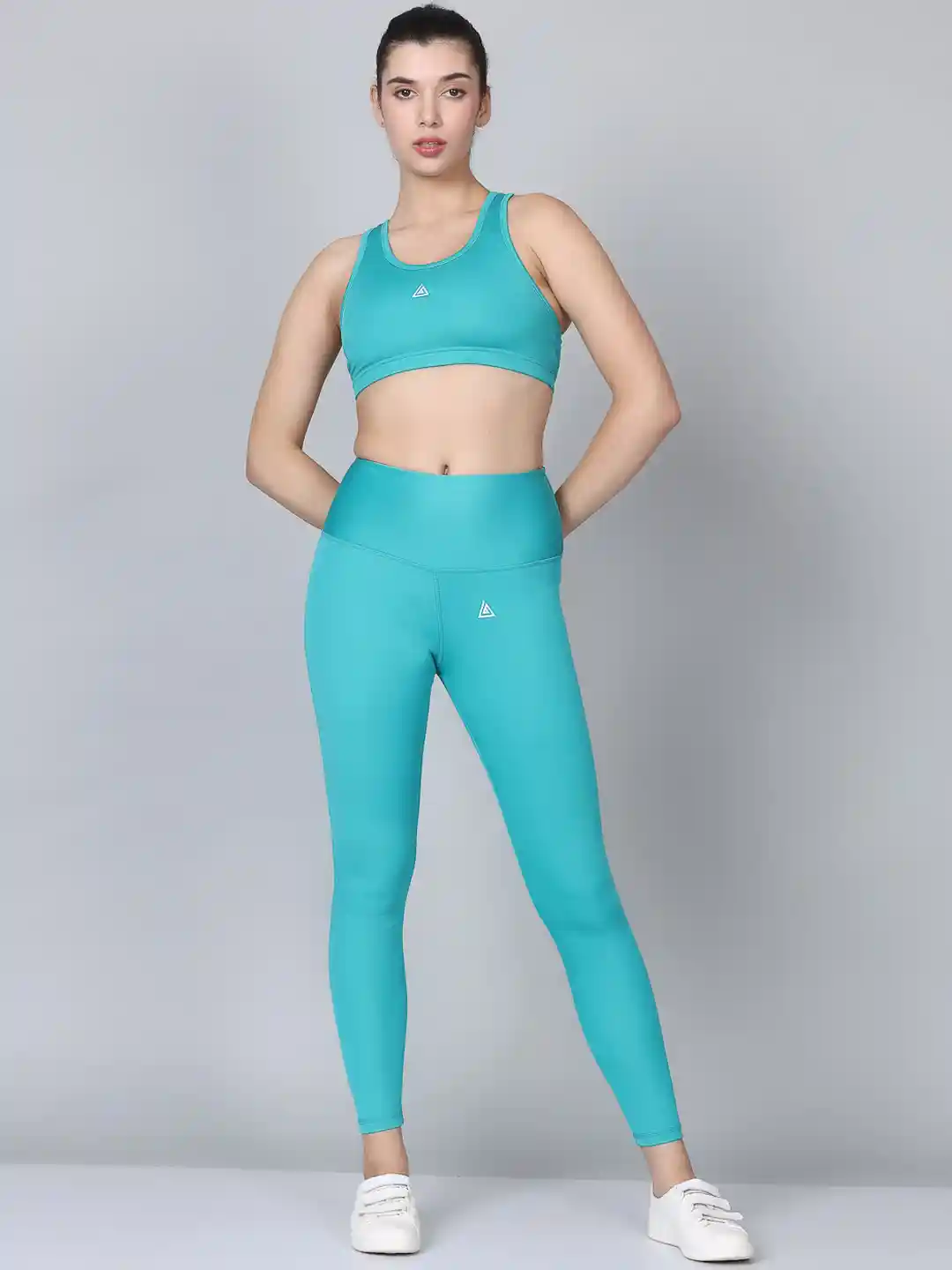 Turquoise Female Sports Leggings Aesthetic Bodies Snug Fit Gym Co