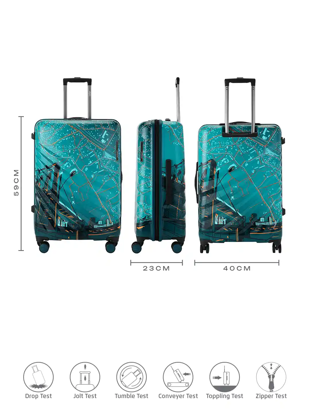 Buy Safari Select Brooklyn Teal Printed Polycarbonate with TSA