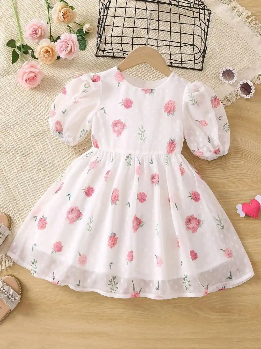 Buy BAESD Girls Floral Printed Georgette A-Line Dress Dresses