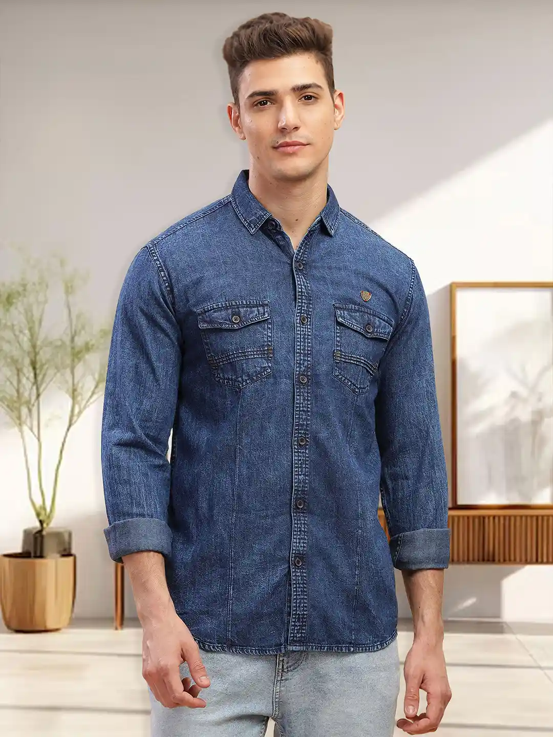 Denim Semi Casual Dress For Men Buy Kuons Avenue Smart Spread