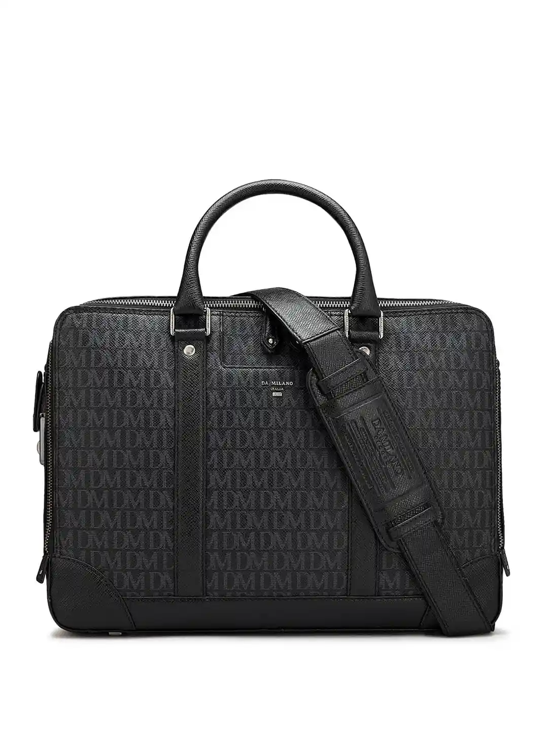 Buy Da Milano Unisex Textured Leather Laptop Bag Laptop Bag for