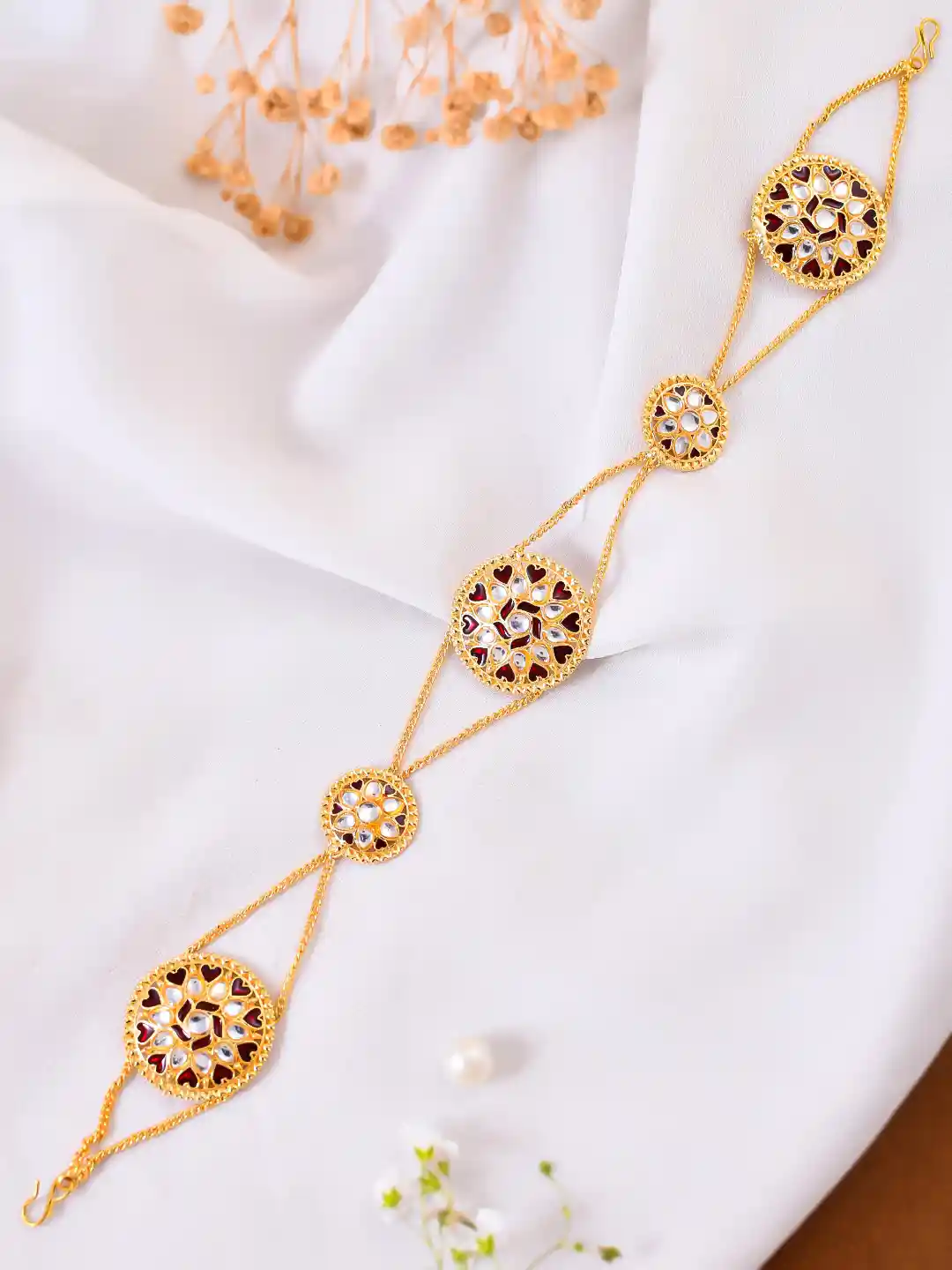 Buy Silvermerc Designs Gold-Plated Kundan Studded Sheeshphool Head