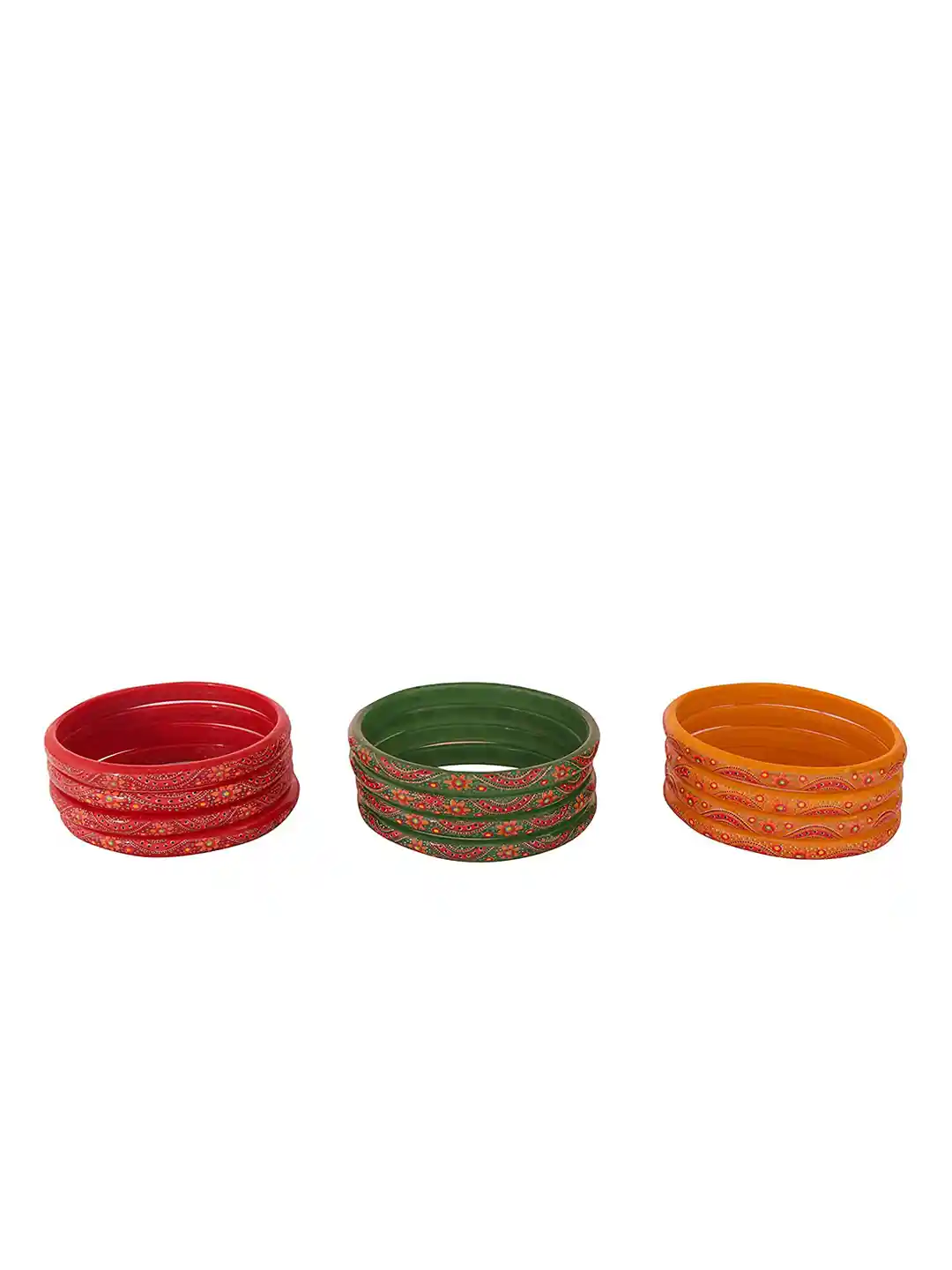 Buy NMII Set Of 24 Printed Glass Bangles Bangle for Women